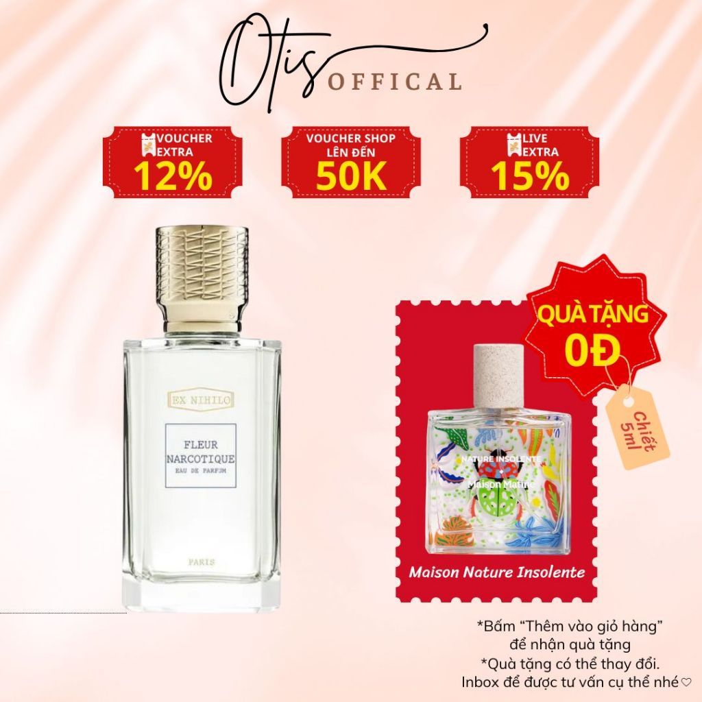 Nước Hoa Chiết 10ml Unisex Ex Nihilo Fleur Narcotique Edp Hương Thơm Cuốn hút, Quyến rũ, Tinh tế