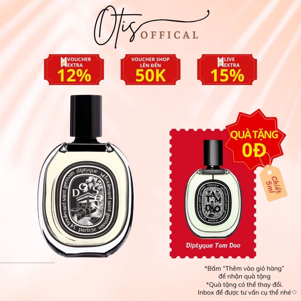 Nước Hoa Chiết 10ml Unisex Diptyque Do Son EDP Hương Thơm Tinh tế, Quyến rũ, Ấm áp