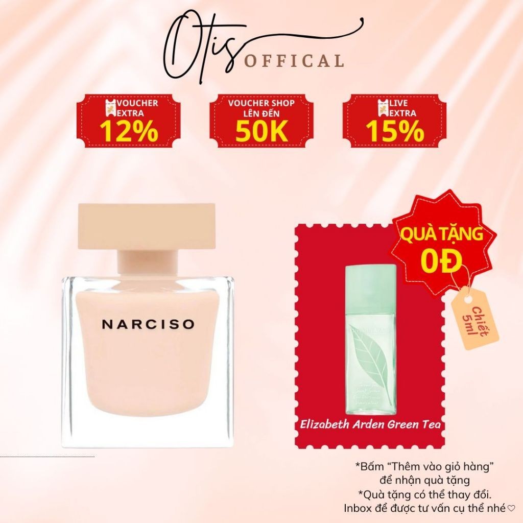 Nước Hoa Chiết 10ml Nữ Narciso Eau de Parfum Poudree Hương Thơm Quyến rũ, Nữ tính, Sang trọng