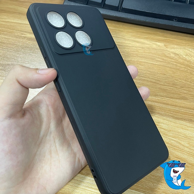 Ốp lưng Poco X6 pro, X6 5G cạnh vuông nhựa tpu đen bảo vệ camera dẻo vỏ bao điện thoại sharkcase