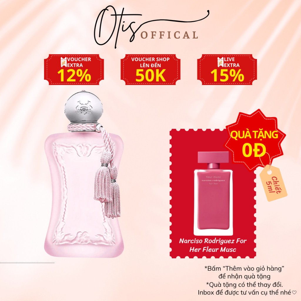 Nước Hoa Chiết 10ml Nữ 𝗣𝗮𝗿𝗳𝘂𝗺𝘀 𝗱𝗲 𝗠𝗮𝗿𝗹𝘆 𝗗𝗲𝗹𝗶𝗻𝗮 𝗟𝗮 𝗥𝗼𝘀𝗲́𝗲 Hương Thơm Dịu dàng, Gợi cảm, Sang trọng