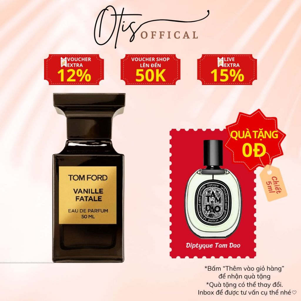 Nước Hoa Chiết 10ml Unisex Tom Ford Vanille Fatale EDP Hương Thơm Cá tính, Hấp dẫn, Sang trọng