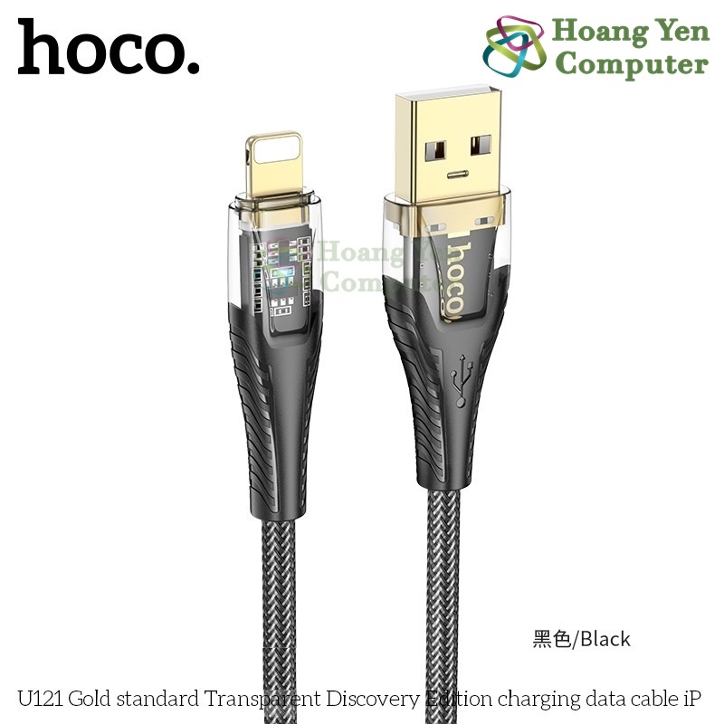 Cáp Sạc Nhanh Hoco U121 Crystal Charging Data Cable 27W–60W, Dây Dù, Đèn LED - BH 6 Tháng - Hoàng Yến Computer