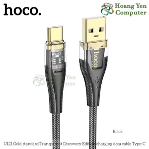 Cáp Sạc Nhanh Hoco U121 Crystal Charging Data Cable 27W–60W, Dây Dù, Đèn LED - BH 6 Tháng - Hoàng Yến Computer