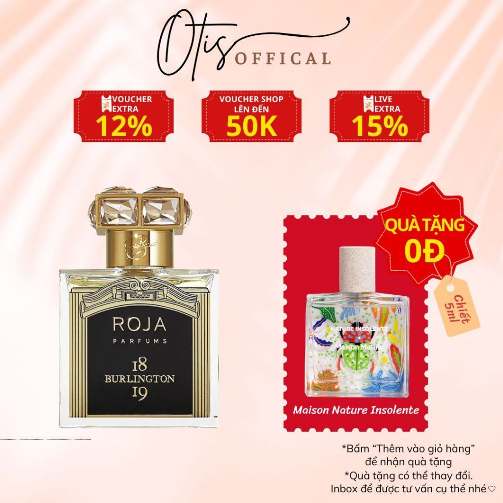 Nước Hoa Chiết 10ml Unisex Roja Parfums Burlington 1819 Hương Thơm Sang trọng, Cổ điển, Quyến rũ