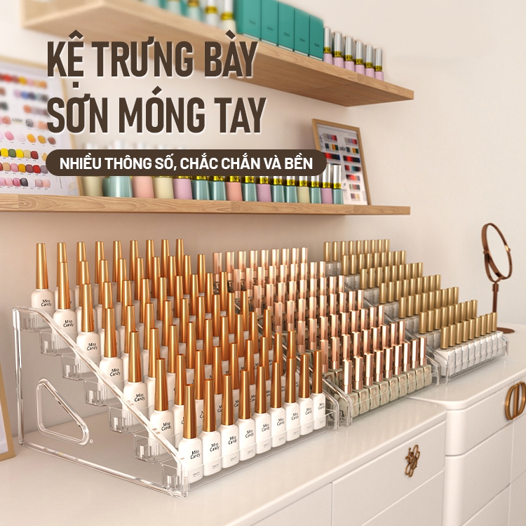 Kaleis Hộp Kệ Đựng Mỹ Phẩm Acrylic Trong Suốt Đa Tầng Sắp Xếp Son Môi, Phấn Mắt, Cọ & Dụng Cụ Trang Điểm, Sơn Móng Tay