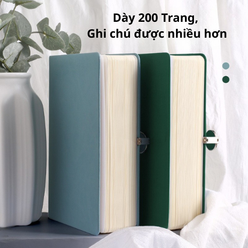 Sổ Bìa Da A5, Sổ Khóa Nam Châm 200 Trang Thiết Kế Sang Trọng, Sổ Ghi Chép Công Việc, Lên Kế Hoạch, Ghi Nhật Ký Hằng Ngày