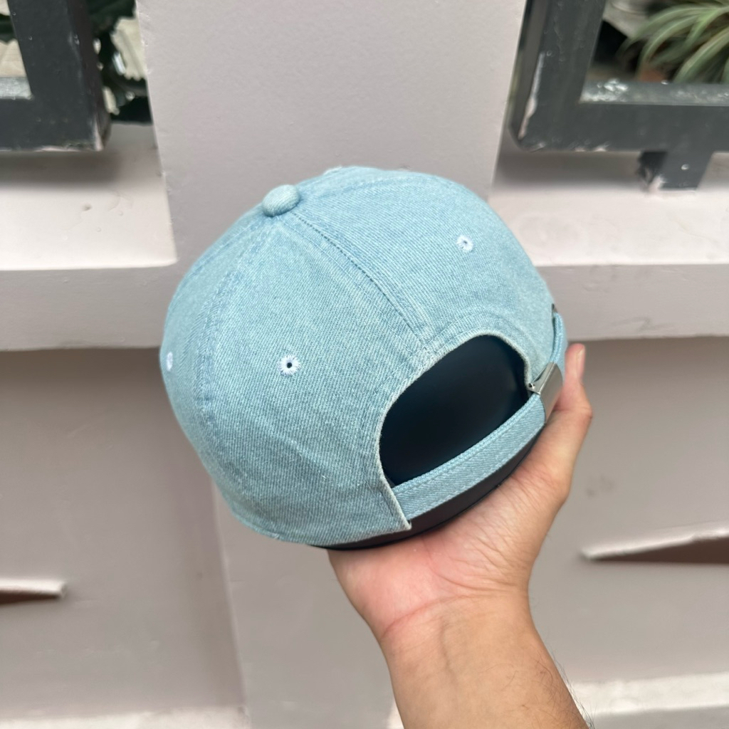 Mũ kết jean rách thêu logo vuông- Nón lưỡi trai rin phong cách đường phố bụi bặm cá tính thời trang nam nữ