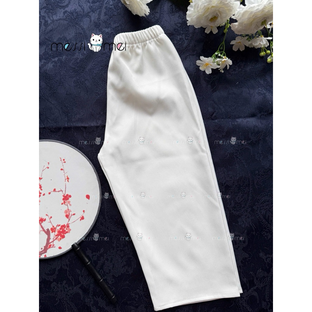 Quần dài trắng bé trai Quanms kaki Hàn Quốc đứng dáng mềm mại – quần trẻ em mặc áo dài, size 1–10Y (8–40kg)