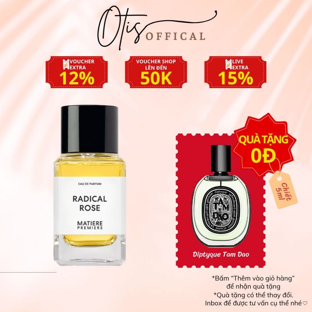 Nước Hoa Chiết 10ml Unisex Matiere Premiere Radical Rose Edp Hương Thơm Cuốn hút, Gợi cảm, Lôi cuốn
