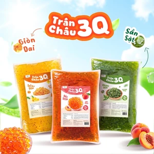 Trân Châu 3Q Desa Túi 1KG Giòn Dai, Topping Đồ Uống Sần Sật Cực Ngon, Đủ Hương Vị
