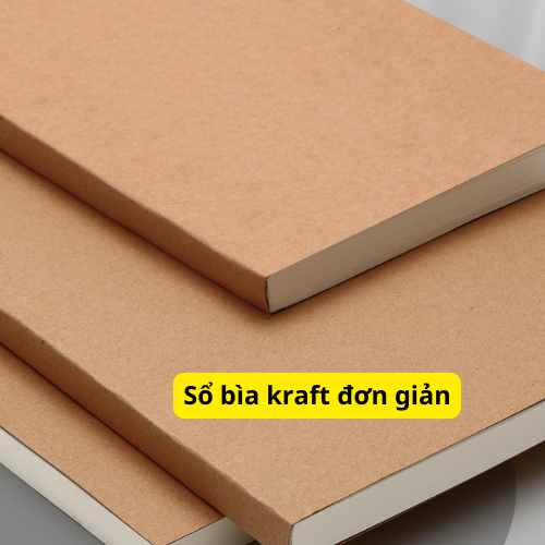 Sổ A5 Dày 256 Trang, Sổ Tay Bìa Kraft A5/B5 Cực Dày, Giấy 80 GSM Màu Ngà Chống Lóa Mắt, Lên Kế Hoạch, Viết Nhật Ký