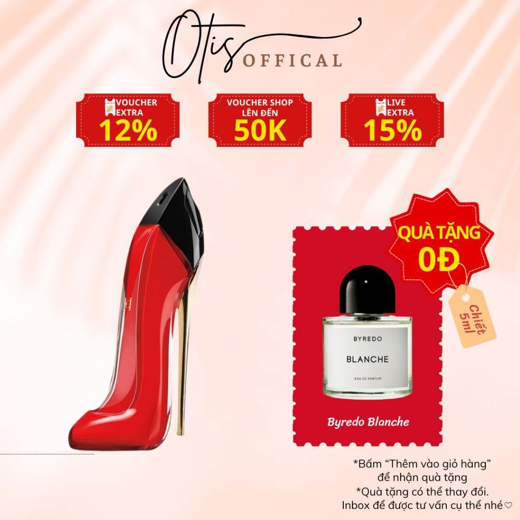 Nước Hoa Chiết 10ml Nữ Carolina Herrera Very Good Girl (Đỏ) Hương thơm Quyến rũ, Nổi bật, Sang trọng