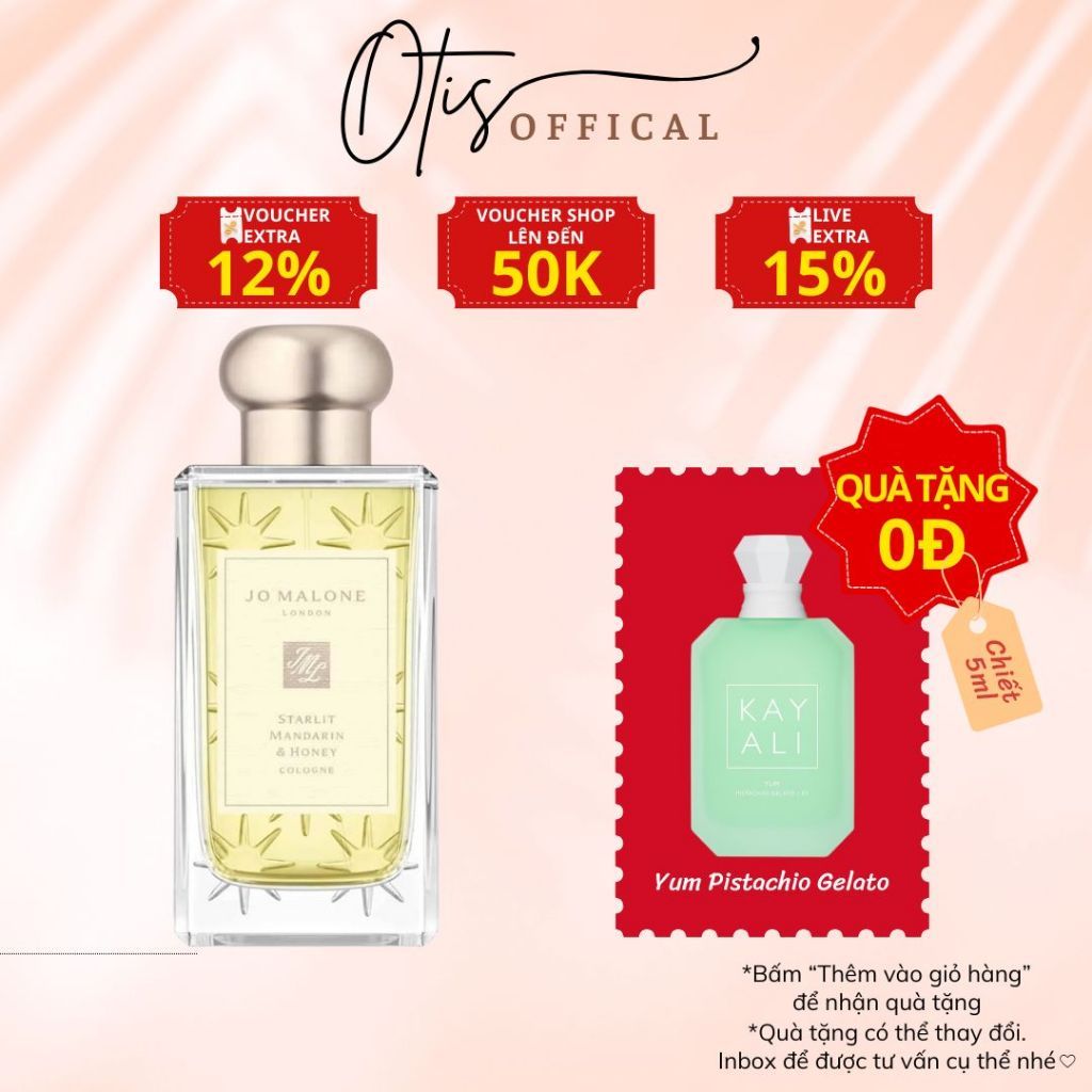 Nước Hoa Chiết 10ml Unisex Jo Malone Starlit Mandarin & Honey Hương Thơm Ngọt ngào, Tươi mát, Ấm áp