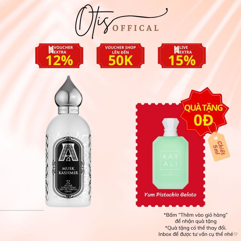 Nước Hoa Chiết 10ml Unisex Attar Collection Musk Kashmir Hương Thơm Hiện Đại, Quyến rũ, Tinh tế