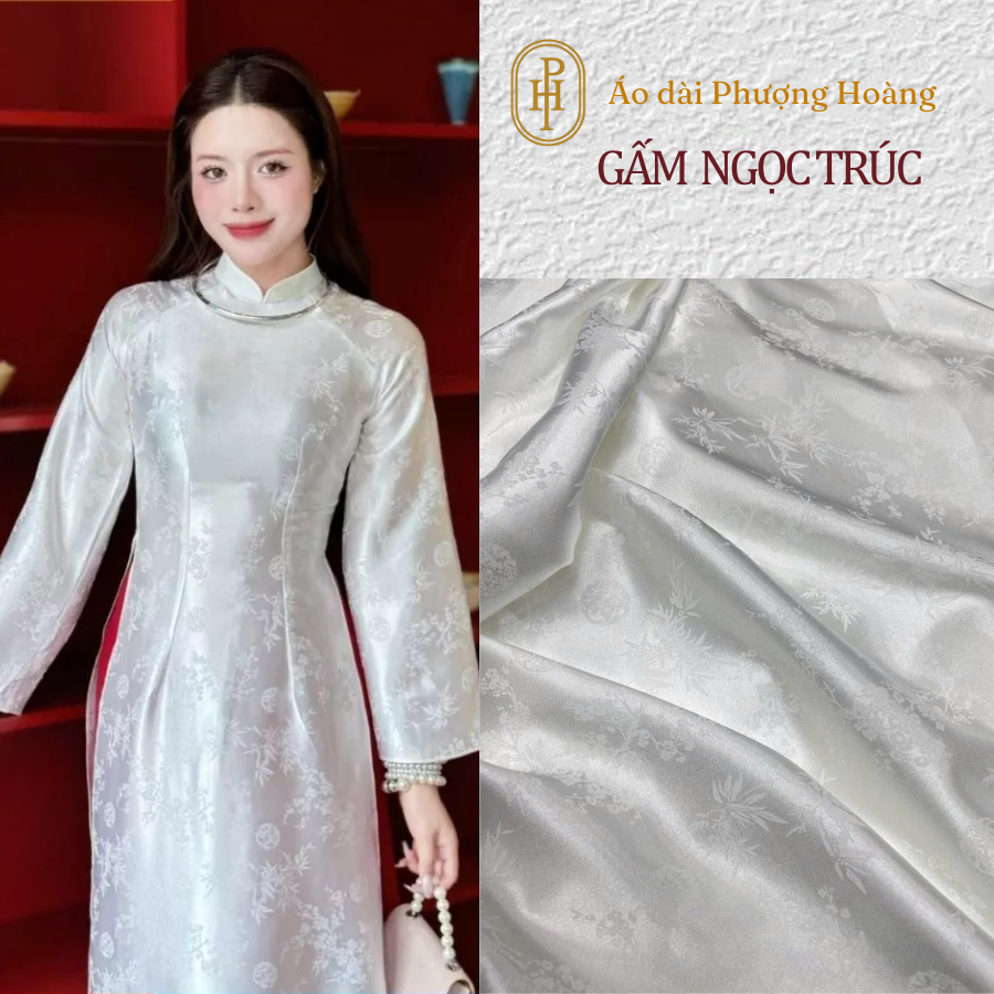 [HOT TREND] Vải Gấm May Áo dài Tết THANH TRÚC [Vải PH] , Chất liệu Gấm dệt cao cấp, mềm rũ VT02