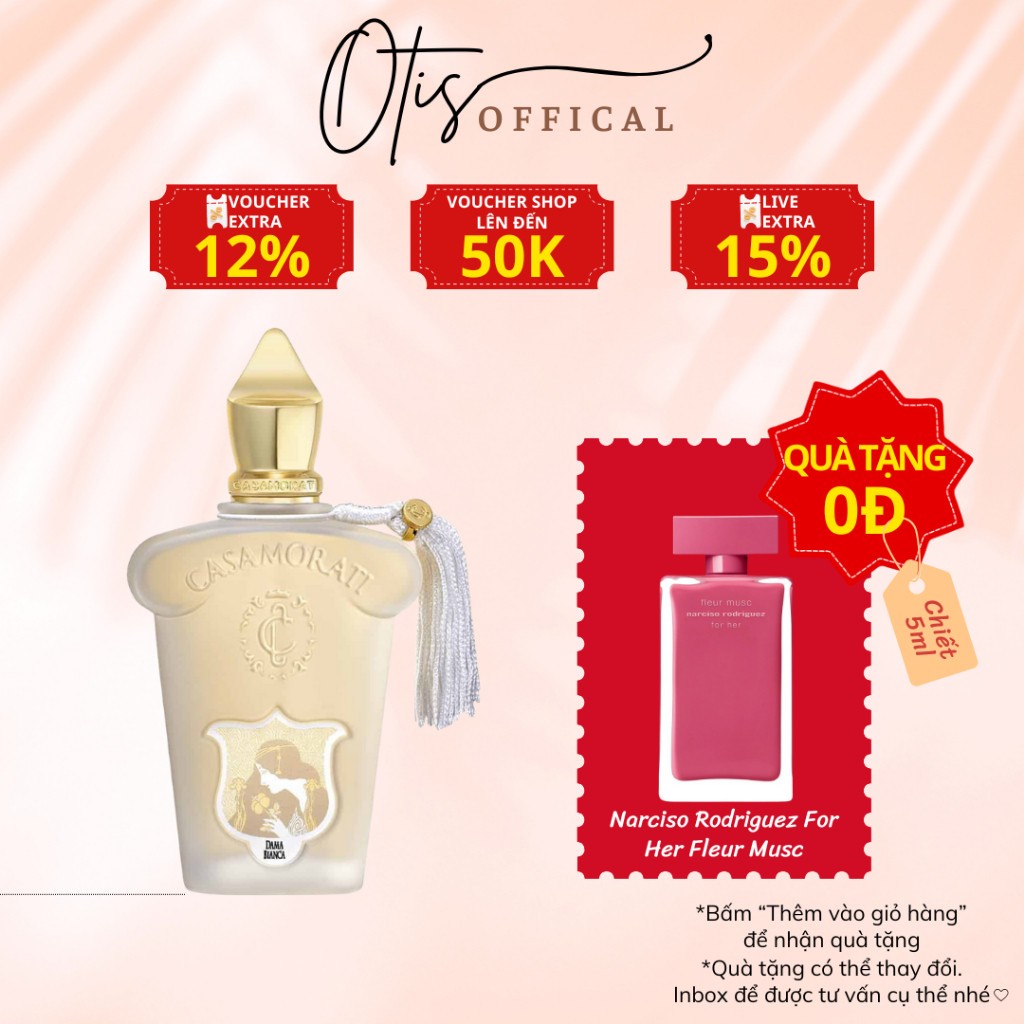 Nước Hoa Chiết 10ml Nữ Xerjoff Casamorati 1888 Dama Bianca Hương Thơm Nữ tính, Thanh lịch, Mơ mộng