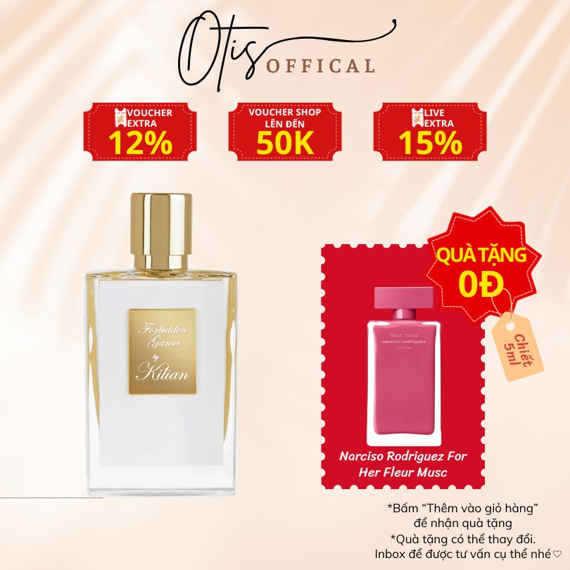 Nước Hoa Chiết 10ml Nữ Kilian Forbidden Games Hương Thơm Ngọt ngào, Quyến rũ, Sang trọng