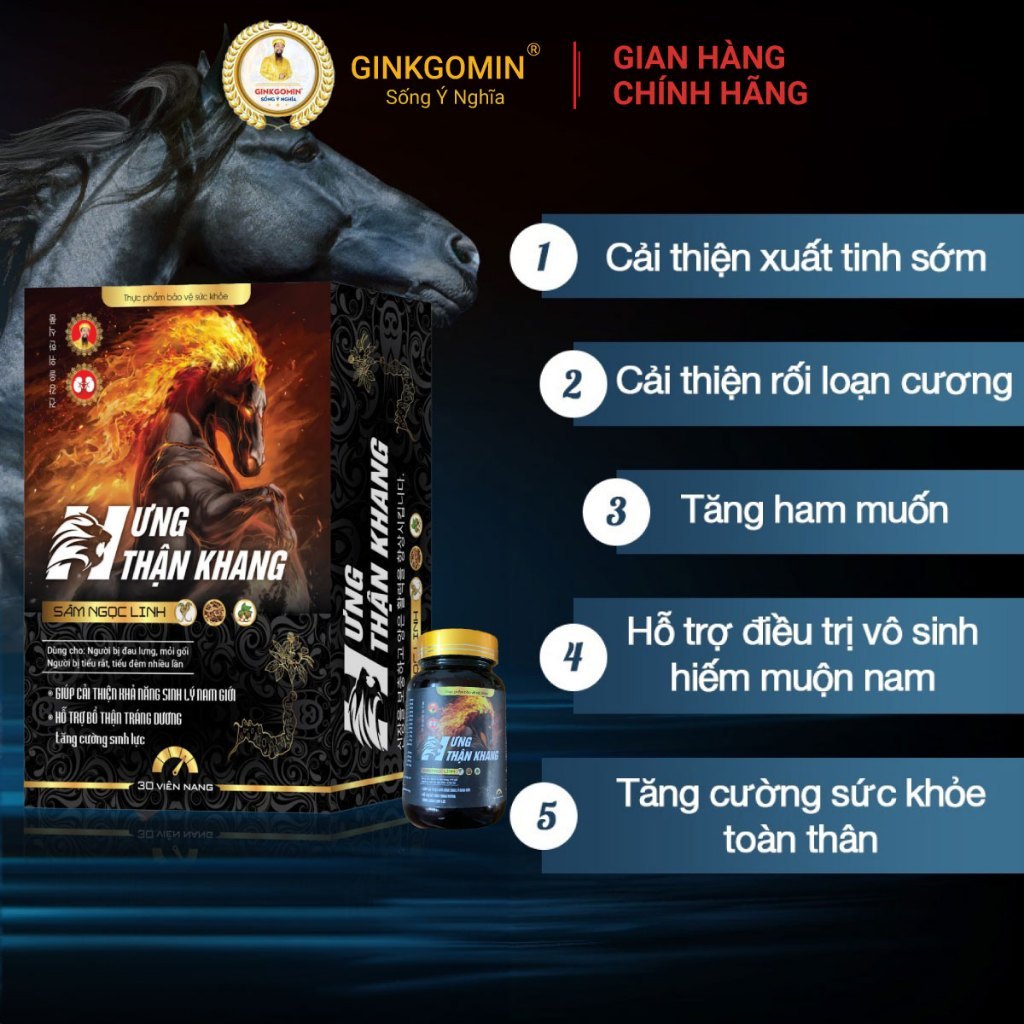 HƯNG THẬN KHANG Hỗ Trợ Bổ Thận Tráng Dương, Hỗ Trợ Tăng Cường Sinh Lực G36