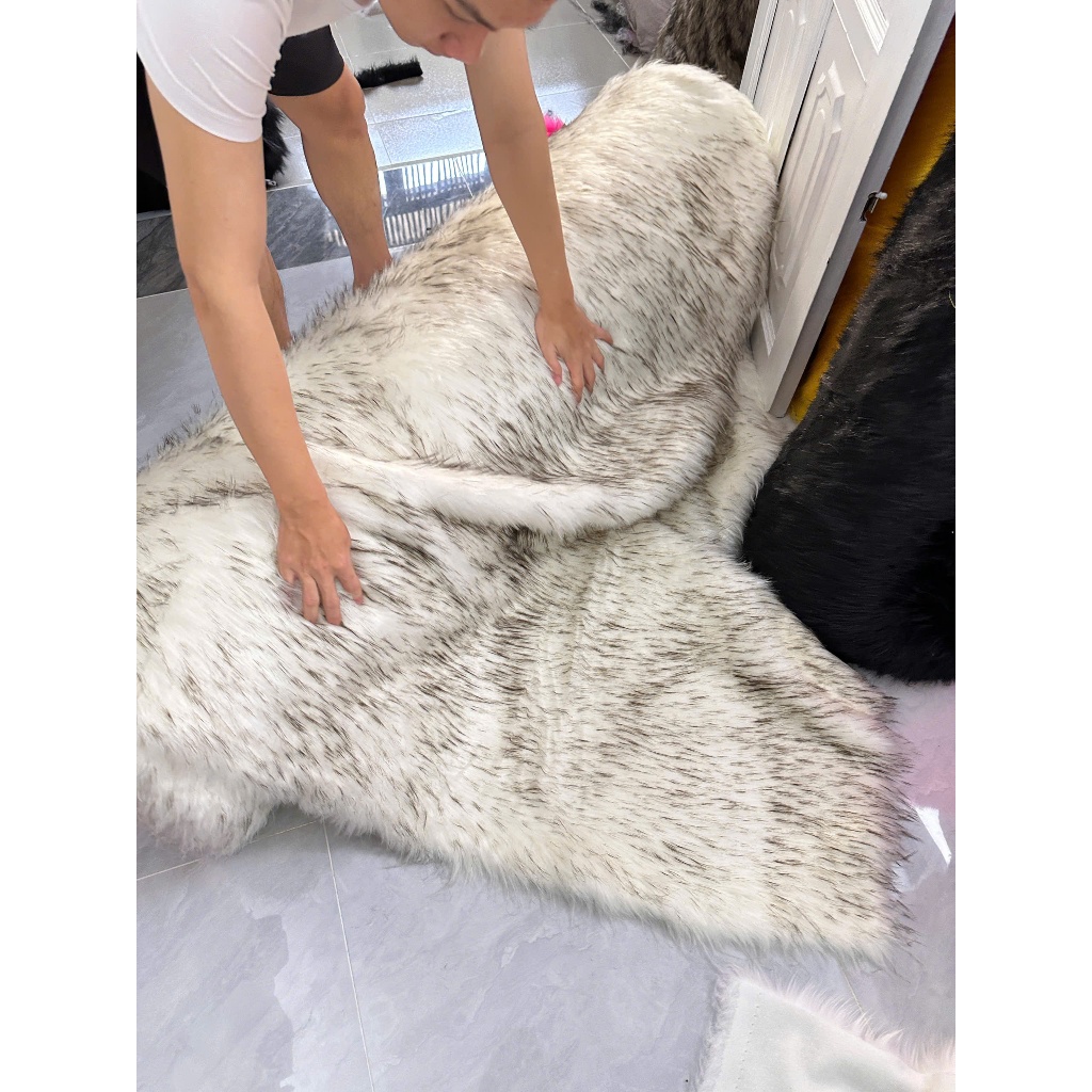 THẢM LÔNG MÀU TRẮNG PHỚT DÀY LÔNG 5CM - MẪU MỚI VỀ