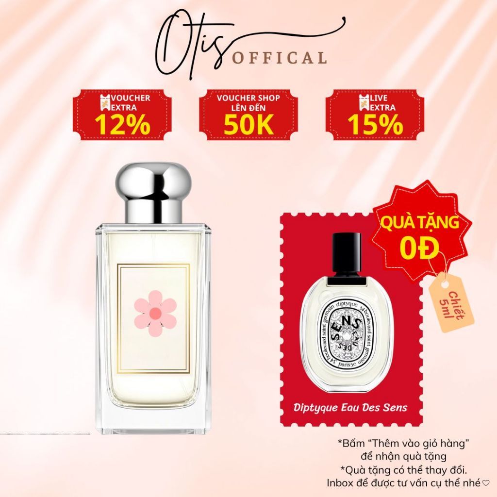 Nước Hoa Chiết 10ml Unisex J M White J a s m i n e & M.i.n.t Hương thơm Quyến rũ, Gợi cảm, Tinh tế