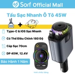 Sorf Tẩu Sạc Nhanh ô tô 5 TRONG 1: Sạc Nhanh 45W, Tỏa Hương, Đèn Sao - Tặng Dây Co Giãn - Bảo Hành 1 Đổi 1 — ảnh 1