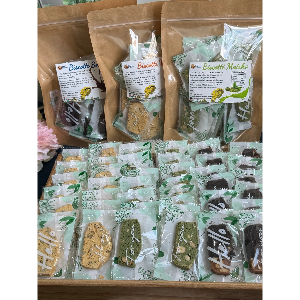 Bánh biscotti, ăn kiêng KD Healthy Food Giòn tan, đậm vị socola túi 300g