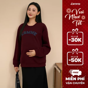 Áo sweater bầu dài tay nỉ 2 mặt Lamme Sweater co giãn 4 chiều basic dễ phối đồ thiết kế bởi L'AMME