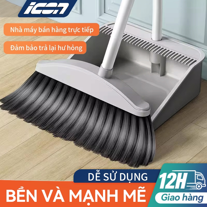 ICON Bộ Chổi Quét Nhà Kèm Hốt Rác Cán Dài