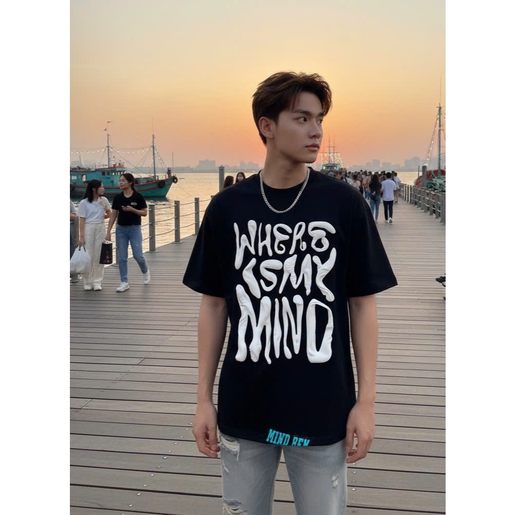 Áo thun Stee Cổ tròn WHERE IS MY MIND Localbrand ICVCVNI Unisex Cotton