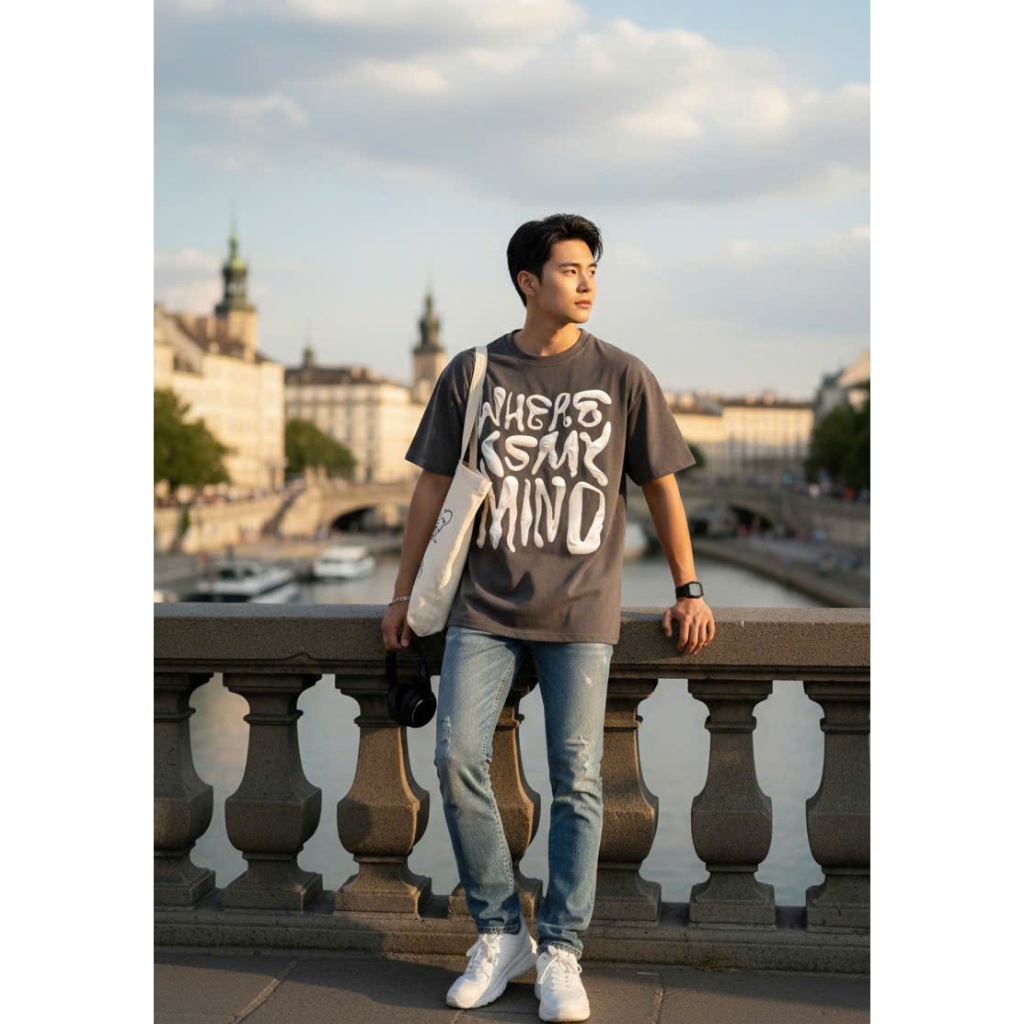 Áo thun Stee Cổ tròn WHERE IS MY MIND Localbrand ICVCVNI Unisex Cotton