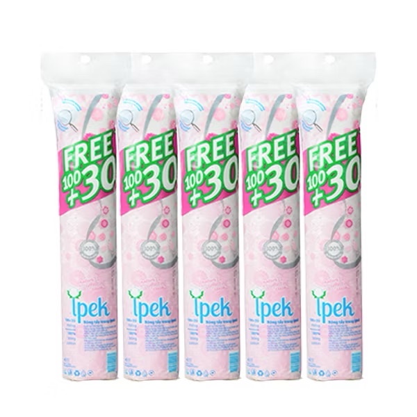 Combo 5 gói bông tẩy trang Ipek 150 miếng (5 x 150 miếng)
