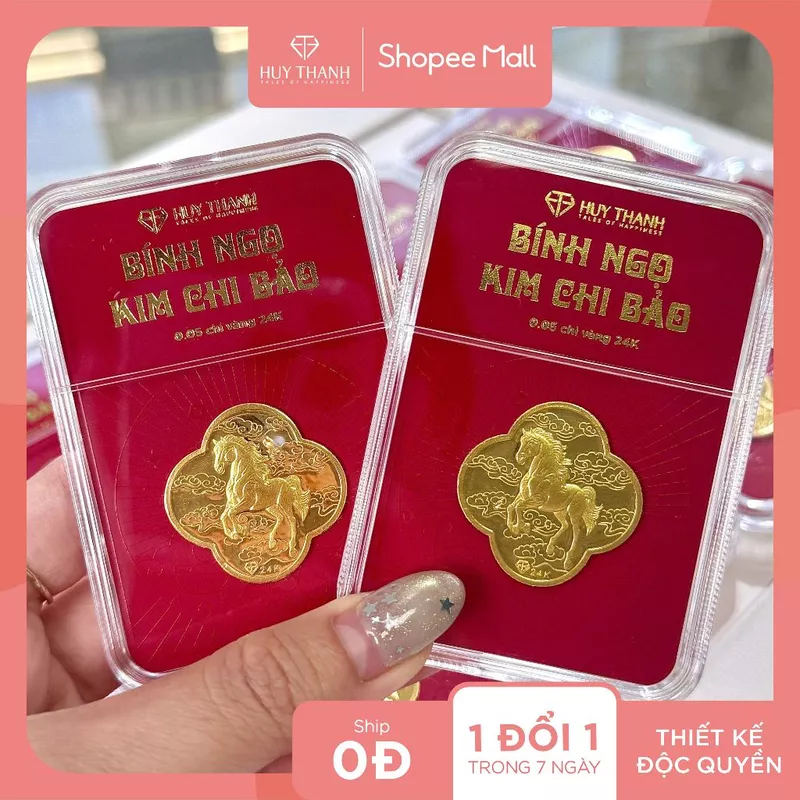 Quà Tặng Bính Ngọ Kim Chi Bảo LNNGUA 0.05 Chỉ Vàng 24k Huy Thanh Jewelry — ảnh 1