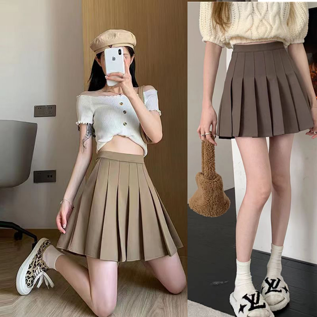 Váy ngắn Hàn Quốc eo cao dáng suông có lớp lót chống hớ váy váy cổ vũ