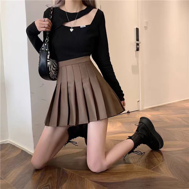 Váy ngắn Hàn Quốc eo cao dáng suông có lớp lót chống hớ váy váy cổ vũ