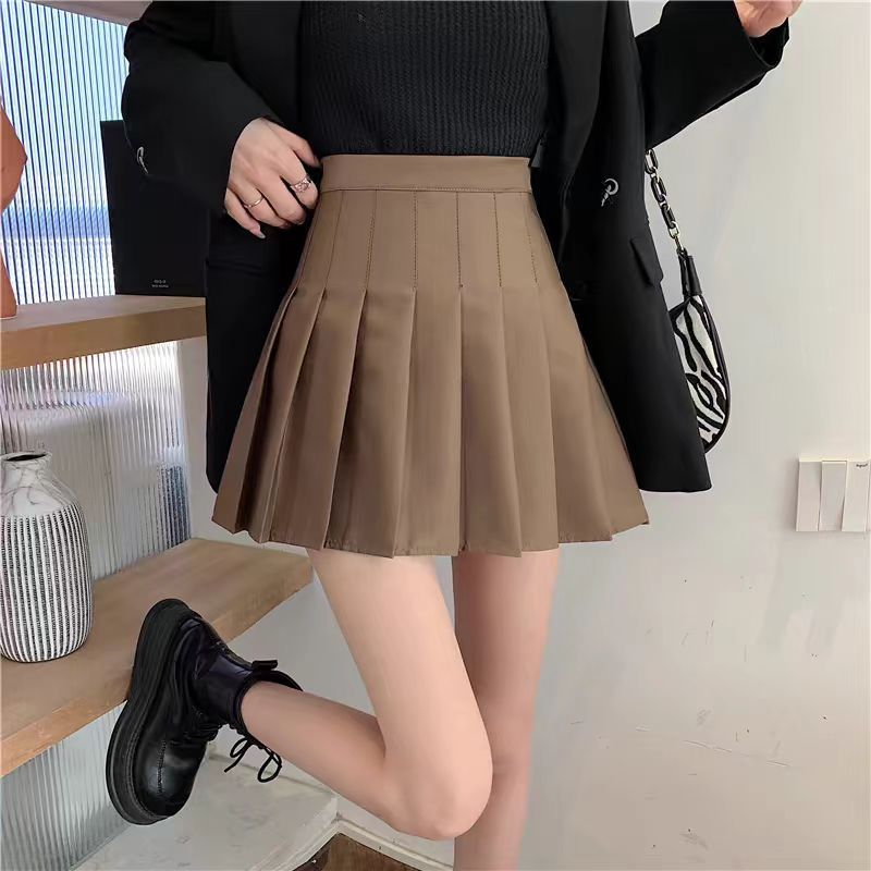 Váy ngắn Hàn Quốc eo cao dáng suông có lớp lót chống hớ váy váy cổ vũ