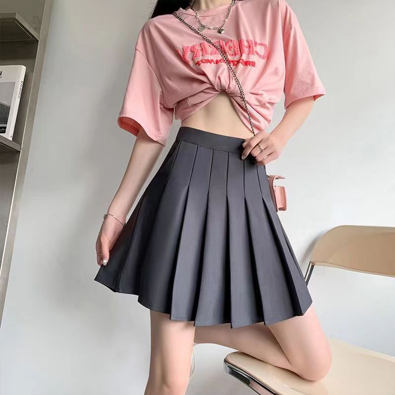 Váy ngắn Hàn Quốc eo cao dáng suông có lớp lót chống hớ váy váy cổ vũ