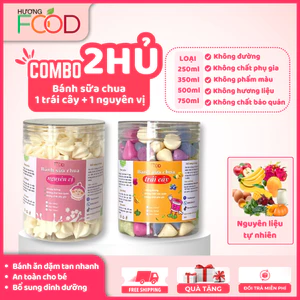 2 hủ bánh ăn dặm cho bé 6 tháng+, 2 vị bánh sữa chua nguyên vị và trái cây tự nhiên | HƯƠNG FOOD