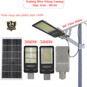 Đèn Năng Lượng Mặt Trời Bàn Chải 300W, 500W Vỏ Nhôm, Đèn Đường Mặt Kính Cường Lực Bền Bỉ, Bảo Hành 2 Năm