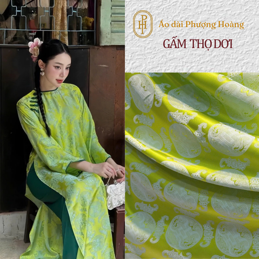 [HOT TREND] Vải May Áo Dài TẾT Gấm Thọ Dơi Cao Cấp [ Vải PH] chất liệu mềm rũ, mịn, sang trọng VT04