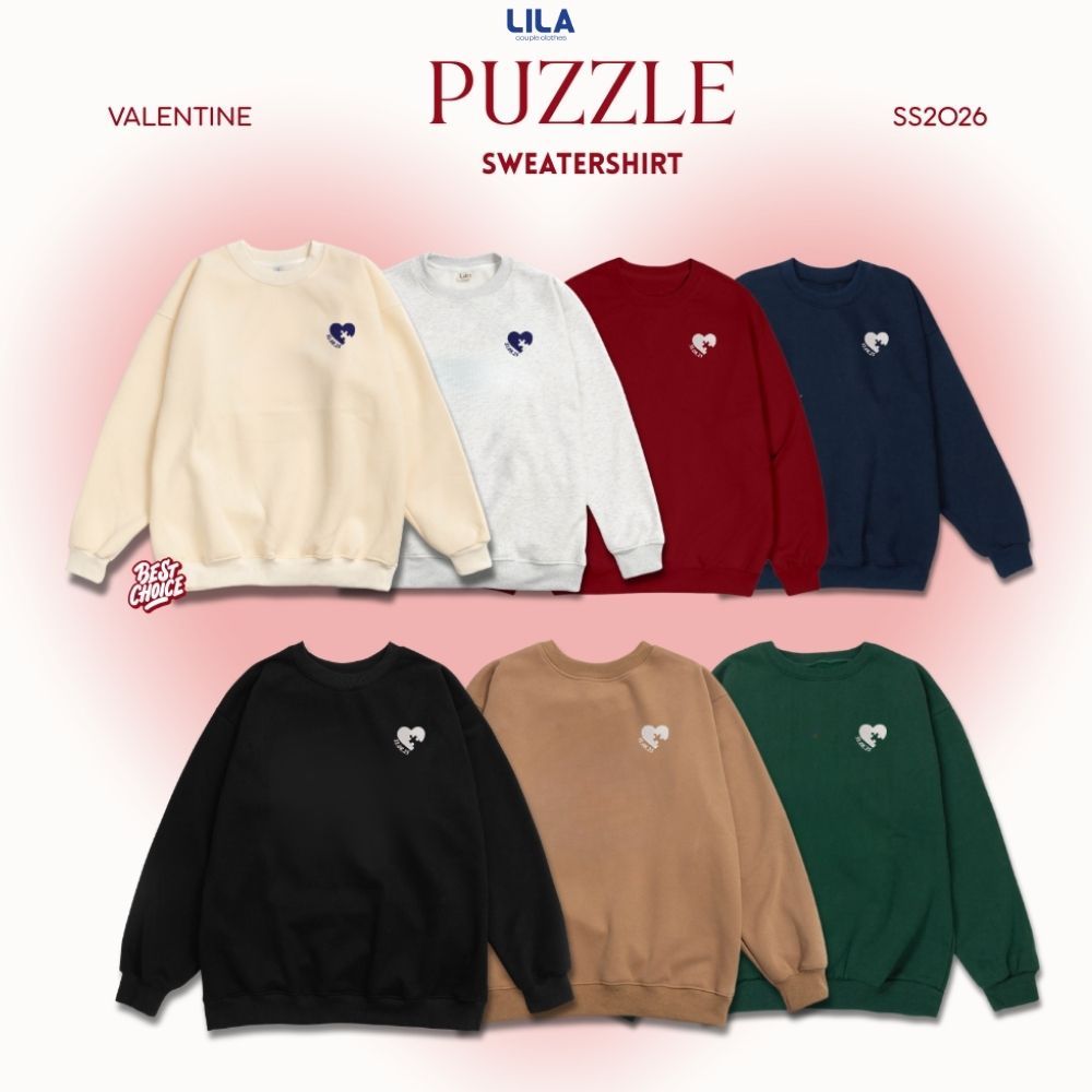 [Hoả tốc] Áo sweater Puzzle thêu mảnh ghép kỷ niệm theo yêu cầu - áo nỉ bông nam nữ form rộng unisex
