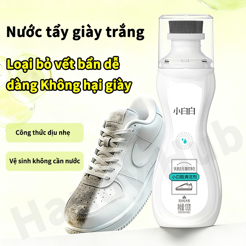 Nước Vệ Sinh Giày Trắng 100g Tẩy Trắng Nhanh Làm Sạch Vết Bẩn Khử Mùi Hiệu Quả Không Cần Giặt