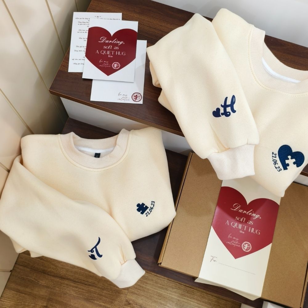 [Hoả tốc] Áo sweater Puzzle thêu mảnh ghép kỷ niệm theo yêu cầu - áo nỉ bông nam nữ form rộng unisex