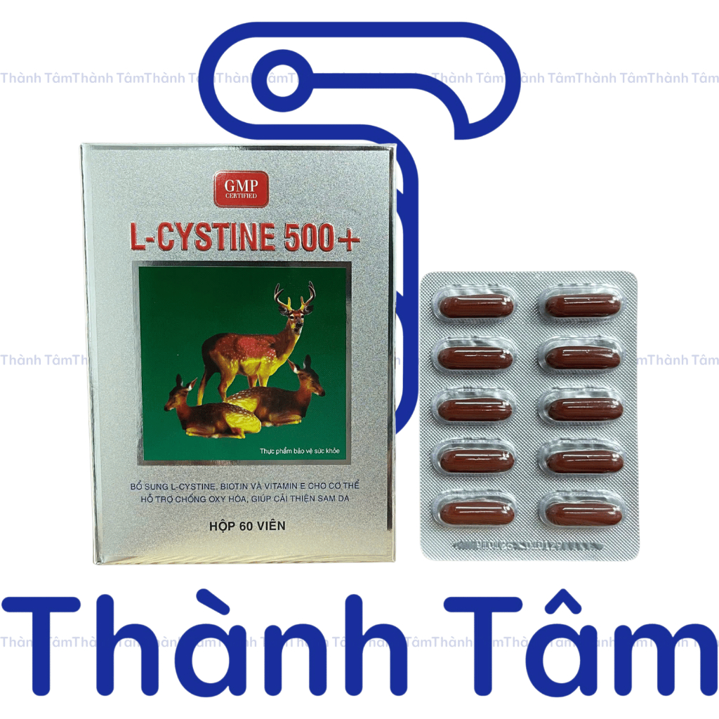 Viên mọc tóc L - Cystine 500+ giảm rụng tóc, bổ sung dưỡng chất giúp da giảm nám, tàn nhang - Hộp 60 viên