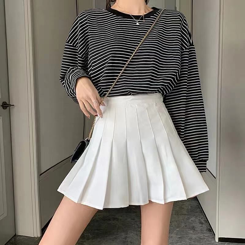 Váy ngắn nữ Hàn Quốc phối hàng ngày quần vợt váy trắng váy ngắn có lót chống hớ hênh
