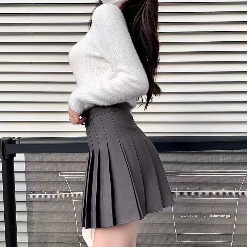 Váy ngắn nữ Hàn Quốc phối hàng ngày quần vợt váy trắng váy ngắn có lót chống hớ hênh
