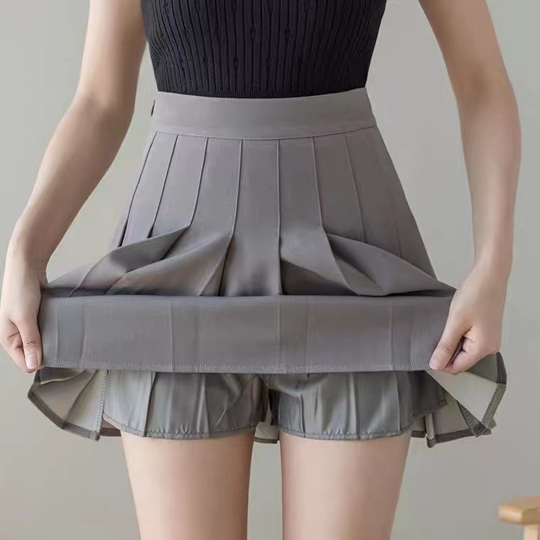 Váy ngắn nữ Hàn Quốc phối hàng ngày quần vợt váy trắng váy ngắn có lót chống hớ hênh