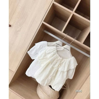 Áo Xô trễ vai 2 lớp nữ tiểu thư thêu hoa vintage- Áo Bí Phồng hàngQc