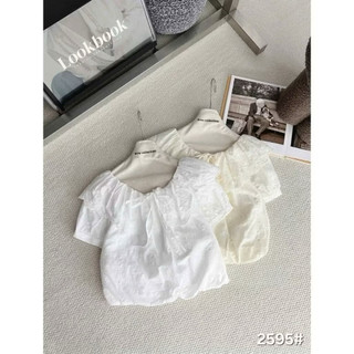 Áo Xô trễ vai 2 lớp nữ tiểu thư thêu hoa vintage- Áo Bí Phồng hàngQc