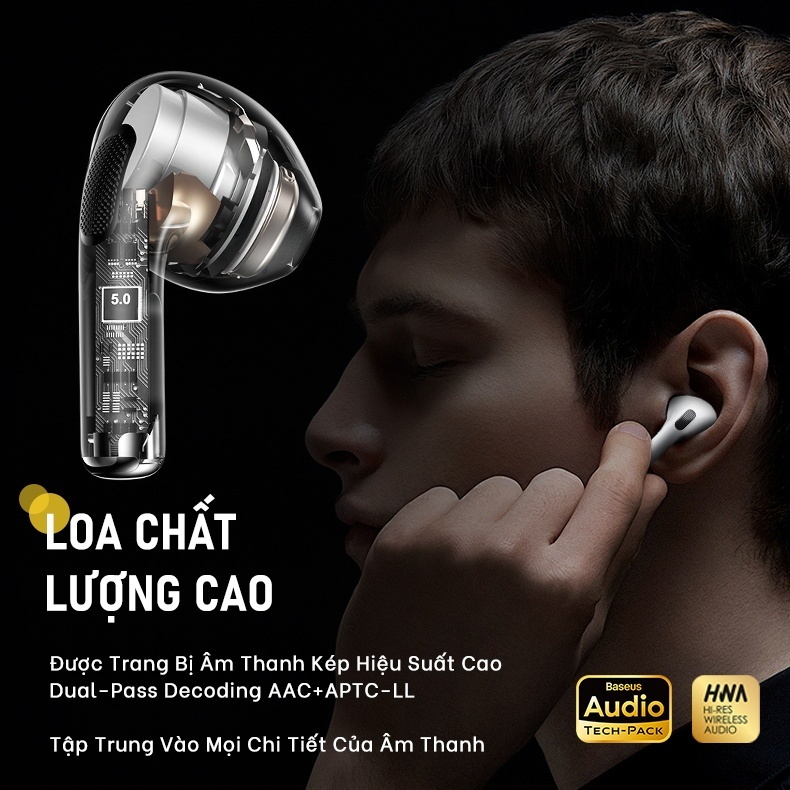 Lenovo LP40 Tai nghe Bluetooth không dây 5.0 thông minh với cảm ứng âm thanh stereo micro chống nước Sử dụng hàng ngày